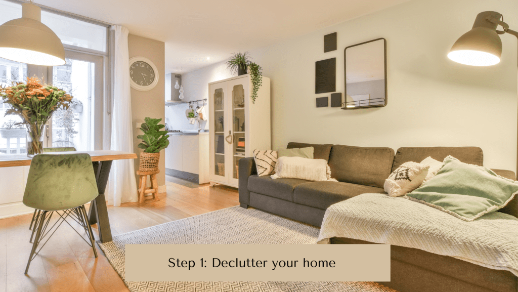 Photo of a decluttered home. Step 1 to make your home more cozy on a budget.