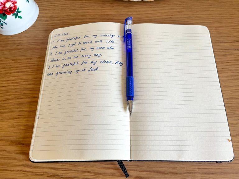 Photo of my gratitude journal
