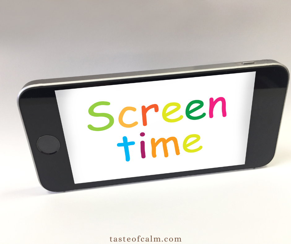 Mobile phone with the Screen time written on the screen