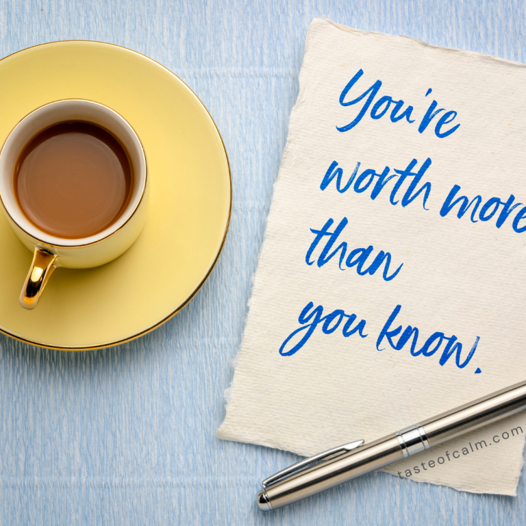 How to be more confident. The photo of the paper of the desk with words You are worth more than you know.