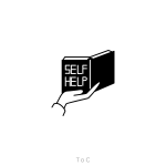 An illustration of a hand holding a Self Help Book