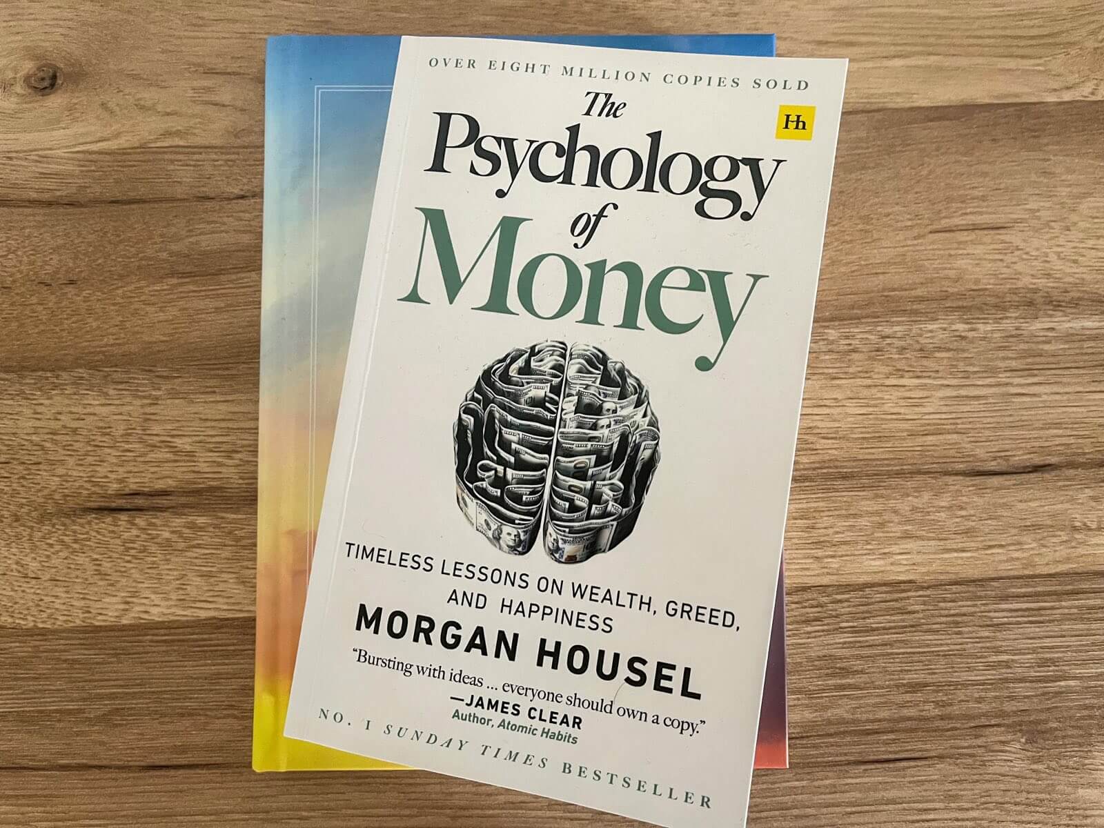 Photo of the book The Psychology of Money by Morgan Housel on the table