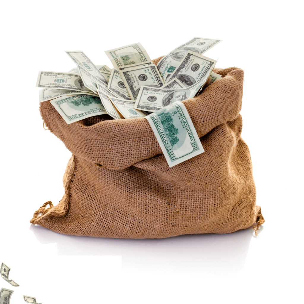 Photo of the sack of money representing wealth