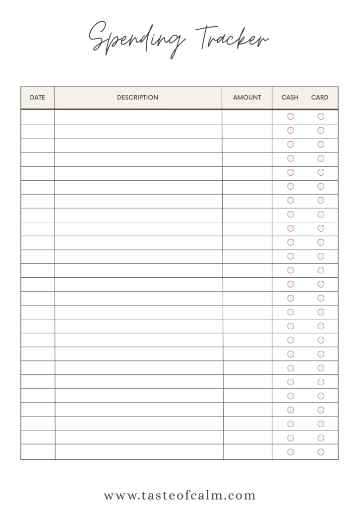 Photo of the Spending Tracker to help you control impulse buying