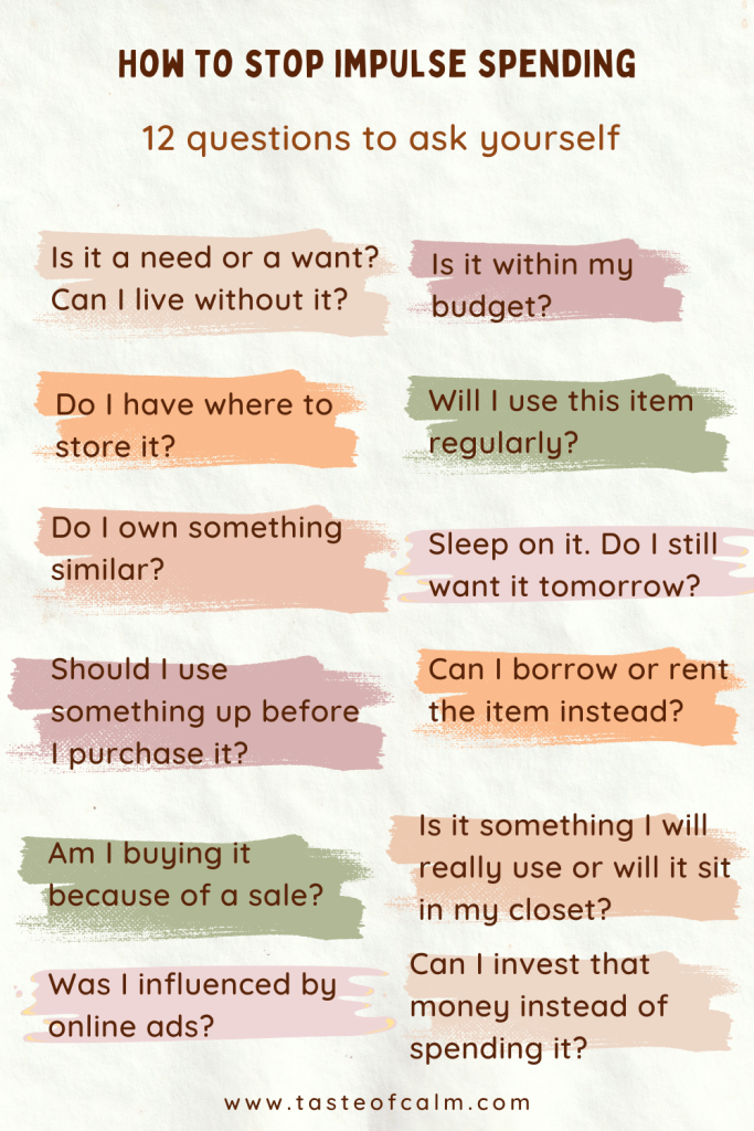 How to stop impulse spending infographic