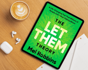 Photo of the book The Let Them Theory by Mel Robbins on a tablet