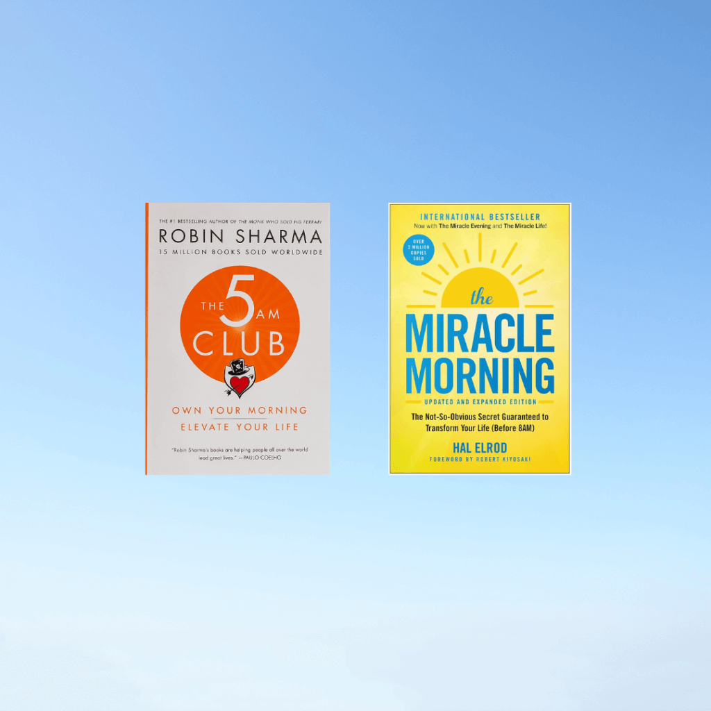Photo of the two books: The 5am Club and The Miracle Morning