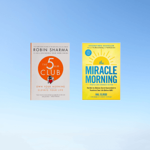 Photo of the two books: The 5am Club and The Miracle Morning