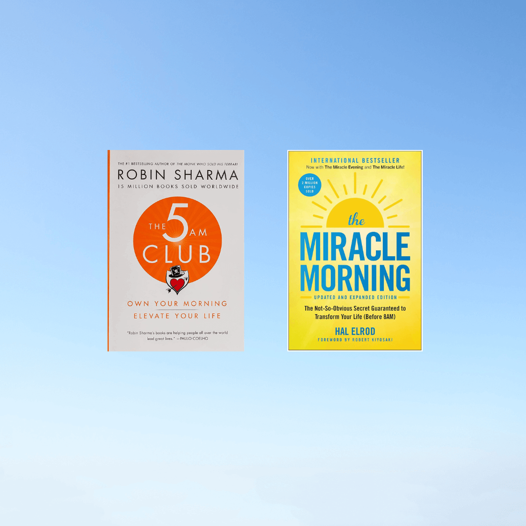 Photo of the two books: The 5am Club and The Miracle Morning