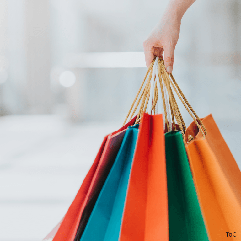 Photo of shopping bags representing emotional shopping